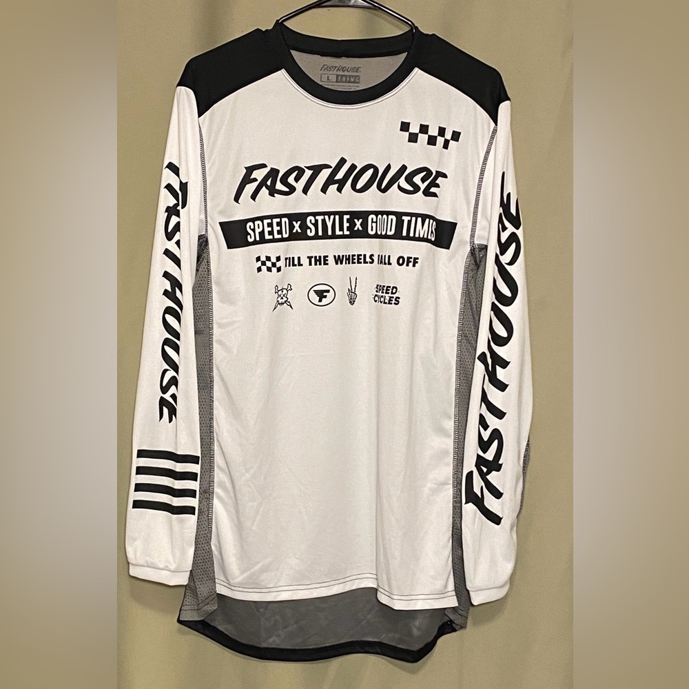 Fasthouse Men’s Grindhouse-Domingo Jersey Motorcycle Gear White Large NWT